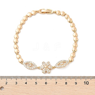 Brass Micro Pave Cubic Zirconia Link Chain Bracelets KK-R217-41G-1