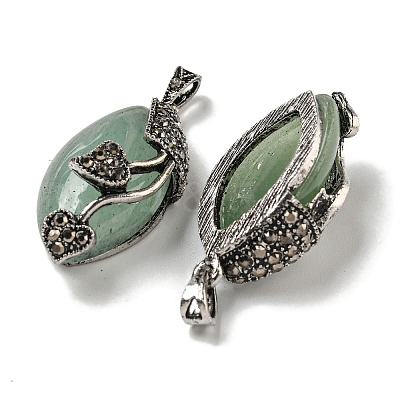 Natural Green Aventurine Horse Eye Pendants G-F766-01AS-01-1