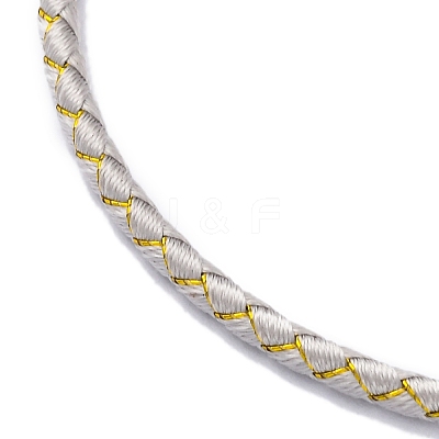 Polyester Cord Braided Bracelet Makings MAK-Z003-01G-15-1