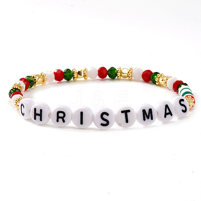 Christmas Glass Beaded Stretch Bracelets for Women OT9576-2-1