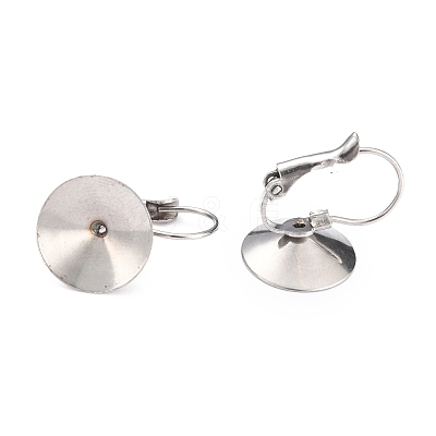 Tarnish Resistant 304 Stainless Steel Leverback Earring Settings STAS-B003-08P-1
