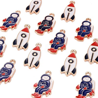 20Pcs 2 Style Zinc Alloy Enamel Pendants ENAM-LS0001-17G-1