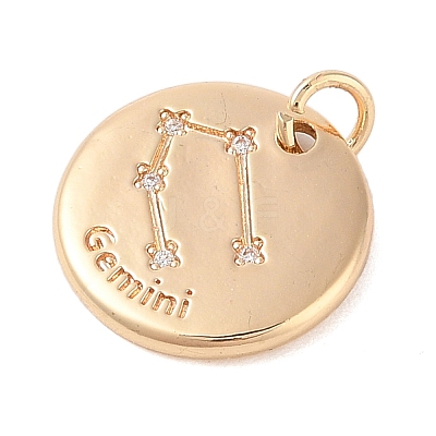 Brass with Clear Cubic Zirconia Pendants LS-KK-N256-24C-G-1