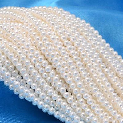 Round Shell Pearl Bead Strands X-BSHE-L011-3mm-A013-1