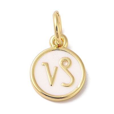Real 18K Gold Plated Brass Enamel Charms KK-L216-001G-G-1