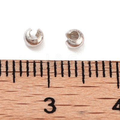 925 Sterling Silver Crimp Beads Cover STER-G027-27S-2.5mm-1