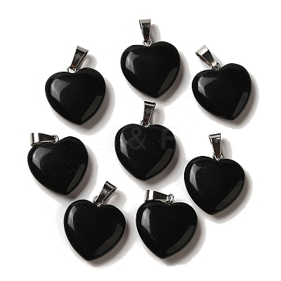 Natural Obsidian Pendants G-Q438-24-1