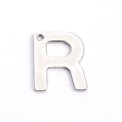 Tarnish Resistant 304 Stainless Steel Letter Charms X-STAS-O072-R-1