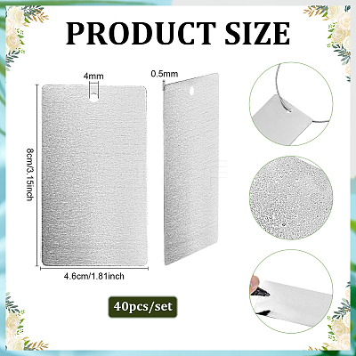 40Pcs Aluminium Big Pendants ALUM-PH0001-14A-1