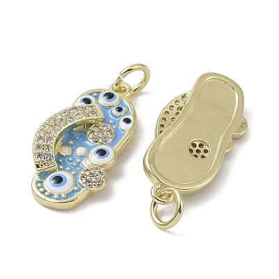 Golden Brass Micro Pave Cubic Zirconia Pendants KK-L209-073G-03-1