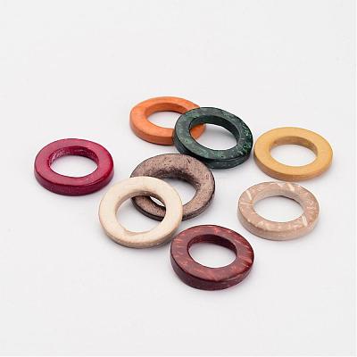 Dyed Wood Jewelry Findings Coconut Linking Rings COCO-O006C-M-1