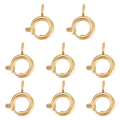 8Pcs Ion Plating(IP) 304 Stainless Steel Spring Ring Clasps STAS-UN0052-56-1