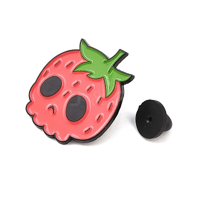 Strawberry Skull Enamel Pins JEWB-C048-02A-EB-1
