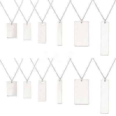 DIY Stainless Steel Rectangle Charm Necklaces Making Kits DIY-HS0001-86-1