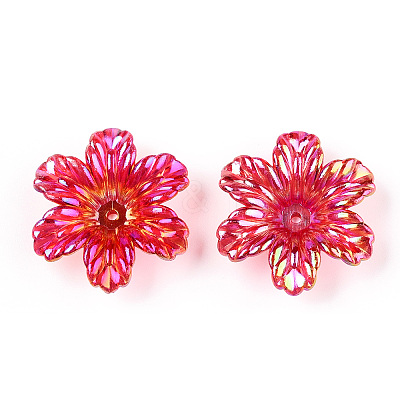 Transparent Acrylic Bead Caps PACR-N015-11-1