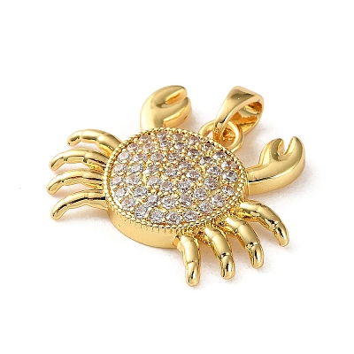 Brass Micro Pave Cubic Zirconia Pendants KK-P320-01A-G-1