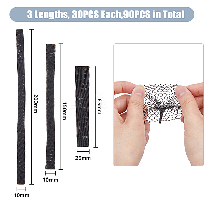 90Pcs 3 Style PE Makeup Brush Protector Reusable Expandable Mesh Cover AJEW-FH0003-18B-1
