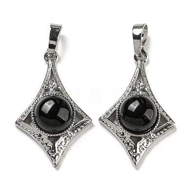 Natural Obsidian Pendants X-G-P517-03P-04-1