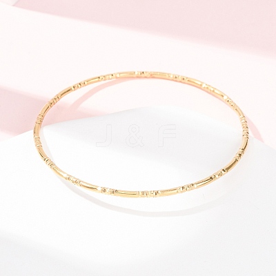 Textured 304 Stainless Steel Bangles for Women BJEW-Z165-05G-1