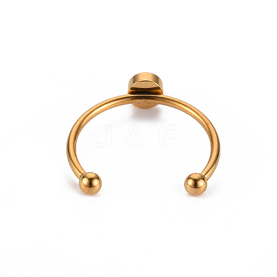 201 Stainless Steel Cuff Ring Findings STAS-S080-042A-G-1