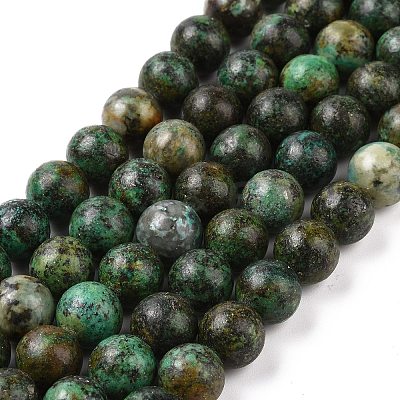 Natural African Turquoise(Jasper) Beads Strands TURQ-G037-10mm-1