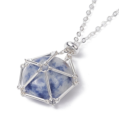 Stainless Steel Macrame Pouch Empty Stone Holder for Pendant Necklace Making NJEW-JN04532-03-1