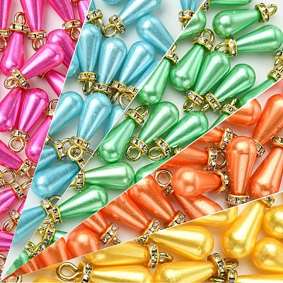 30Pcs ABS Plastic Imitation Pearl Pendants KY-YW0002-16A-1