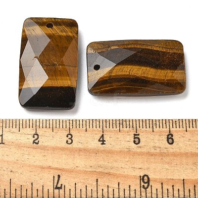 Natural Tiger Eye Pendants G-Z071-04F-1