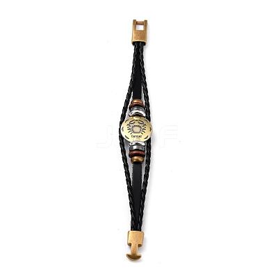 Braided Leather Cord Retro Multi-strand Bracelets BJEW-L616-20K-1