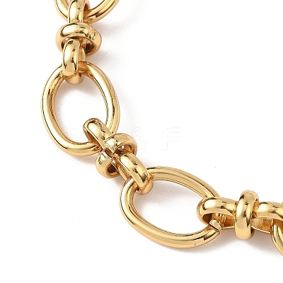 304 Stainless Steel Oval Link Chain Bracelets for Women BJEW-JB12855-01-1