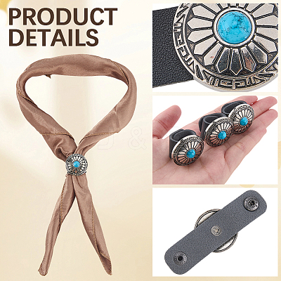 6Pcs PU Leather with Alloy Scarf Clips FIND-CL0001-84A-1