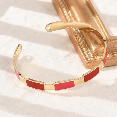 304 Stainless Steel Cuff Bangles for Women BJEW-Z087-10G-1