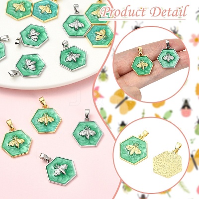 4Pcs 2 Colors Brass Pendants KK-YW0004-55-1