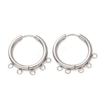304 Stainless Steel Hoop Earring Findings STAS-D183-02C-P-1