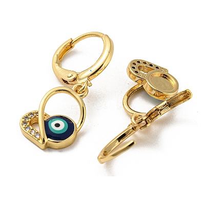 Golden Brass Dangle Leverback Earrings EJEW-A033-16G-1