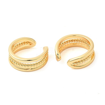 Brass Cuff Earrings EJEW-K251-03G-1