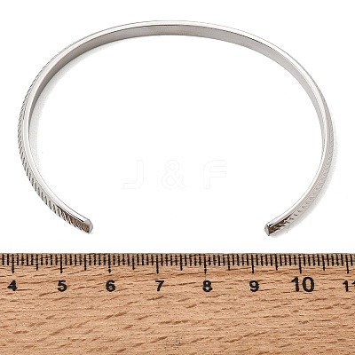 304 Stainless Steel Textured Open Cuff Bangles for Women SA-CBAC920-11P-1