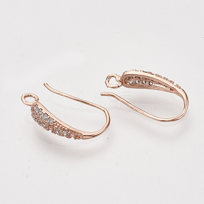 Brass Micro Pave Cubic Zirconia Earring Hooks ZIRC-Q022-035RG-NF-1