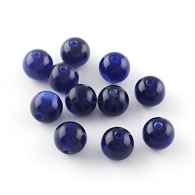 Round Imitation Cat Eye Resin Beads RESI-R157-6mm-16-1