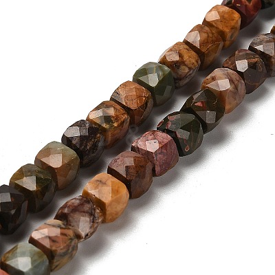 Natural Polychrome Jasper/Red Picasso Jasper Beads Strands G-H078-C19-01-1