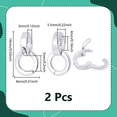 2Pcs 925 Sterling Silver Tube Bails STER-NB0001-25-1