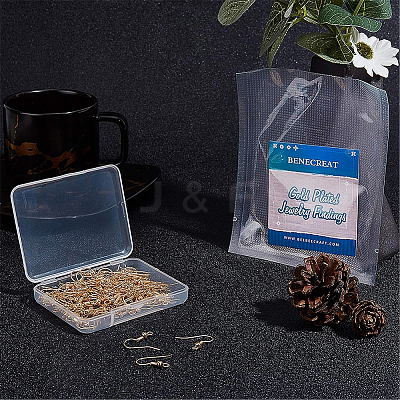 Brass Earring Hooks KK-BC0005-08G-1