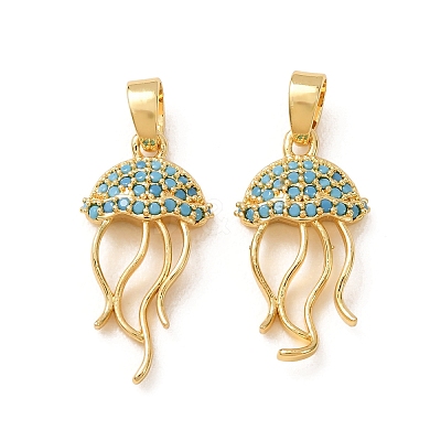 Brass Micro Pave Sky Blue Cubic Zirconia Pendants CU-CBADD64-12G-1
