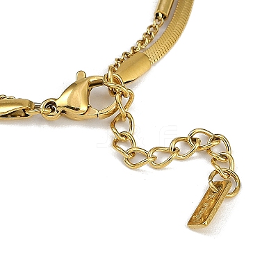 Ion Plating(IP) 304 Stainless Steel 2-strand Chain Bracelets BJEW-Z077-06G-1