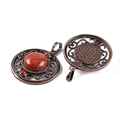 Natural Red Jasper Pendants G-Q158-03-13-1
