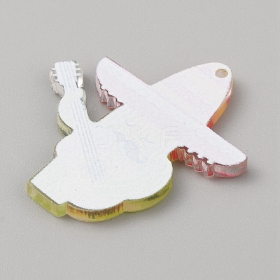 Carnival Themed Opaque Printed Acrylic Pendants SACR-WH0008-015C-1