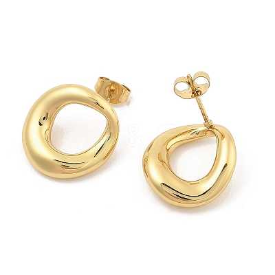 Donut PVD Vacuum Plating 304 Stainless Steel Stud Earrings for Women EJEW-C120-07G-1