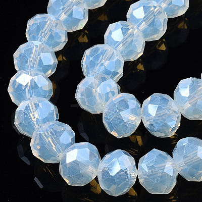 Electroplate Glass Beads Strands X-EGLA-A034-J8mm-A04-1