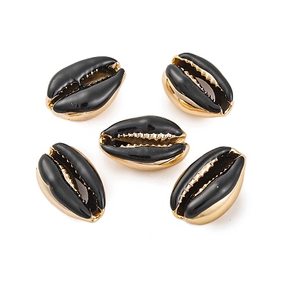 Electroplated Cowrie Shell Beads SSHEL-M023-05G-1