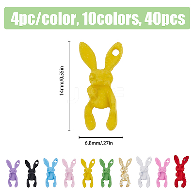 40pcs 10 Colors Spray Painted Alloy Charms MRMJ-HY0002-36-1
